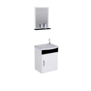 Kit Armário para Banheiro Siena 39cm Suspenso + Espelho + Pia
